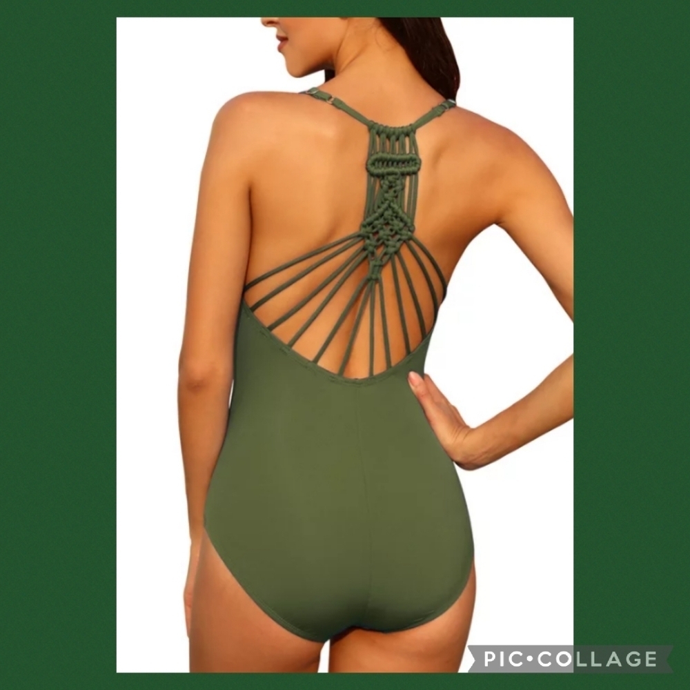 Green one piece swimsuit.42 - Picture 2 of 7
